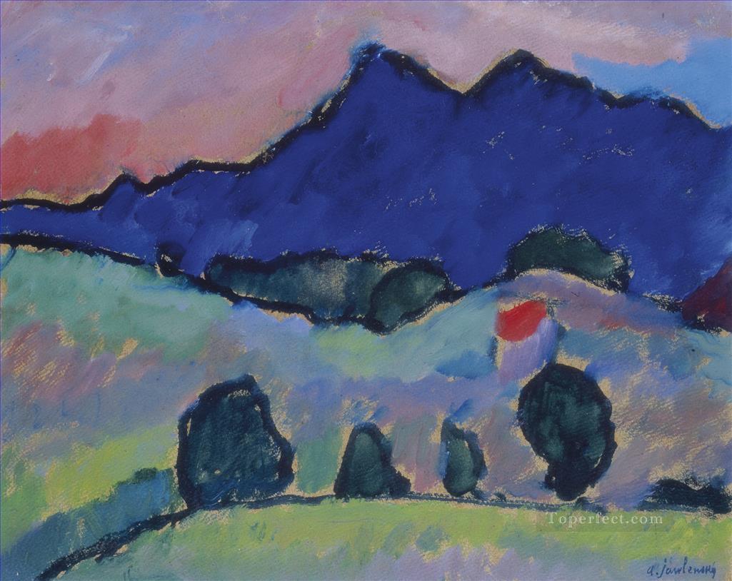 Blue mountain Alexej von Jawlensky Expressionism Oil Paintings